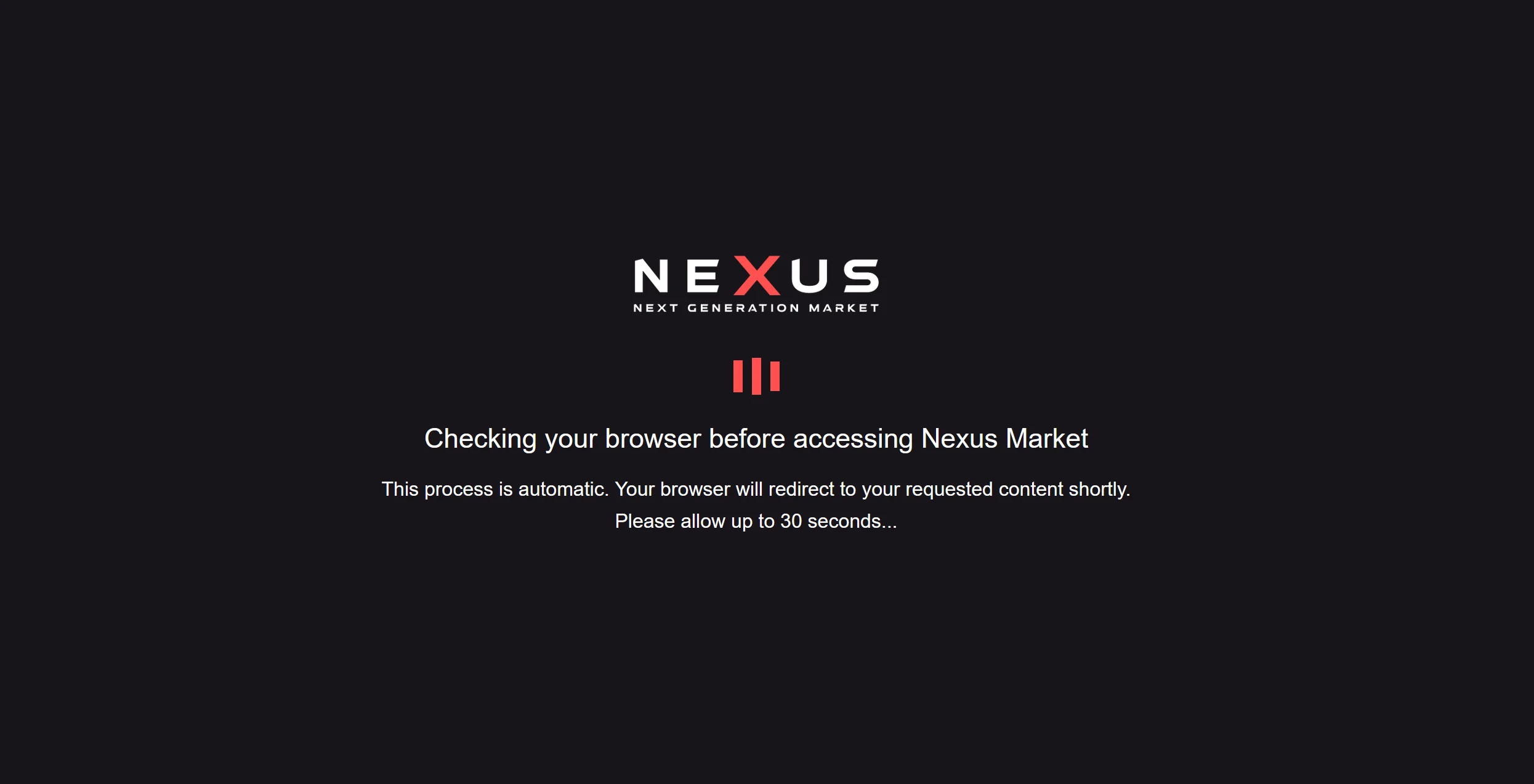 Nexus Market link verification showing PGP-signed onion URL validation process